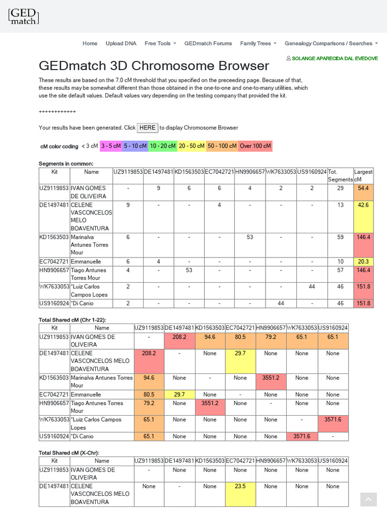 GEDmatch Chromosome Results Summary | PDF | Computing | Biotechnology