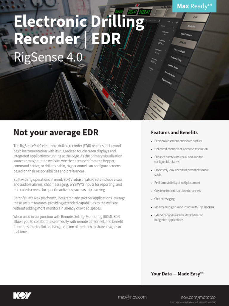 RigSense Electronic Drilling Recorder Flyer PDF
