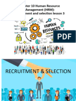 Chapter 10 Human Resource Management (HRM) Lesson 3 & 4 Recruitment and Selection