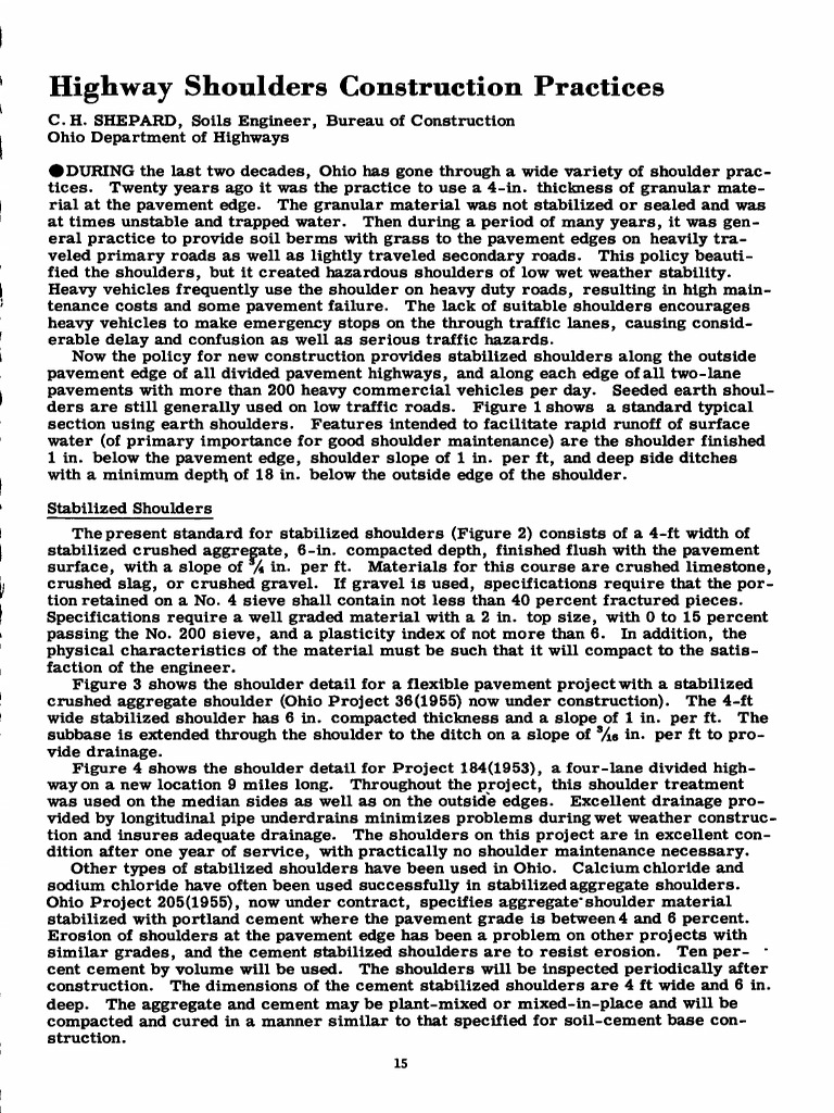 Highway Shoulder Construction Standards | PDF | Road Surface | Road
