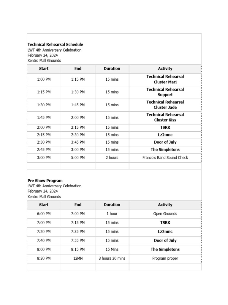 Program and tech schedule 1 pdf filmmaking film production