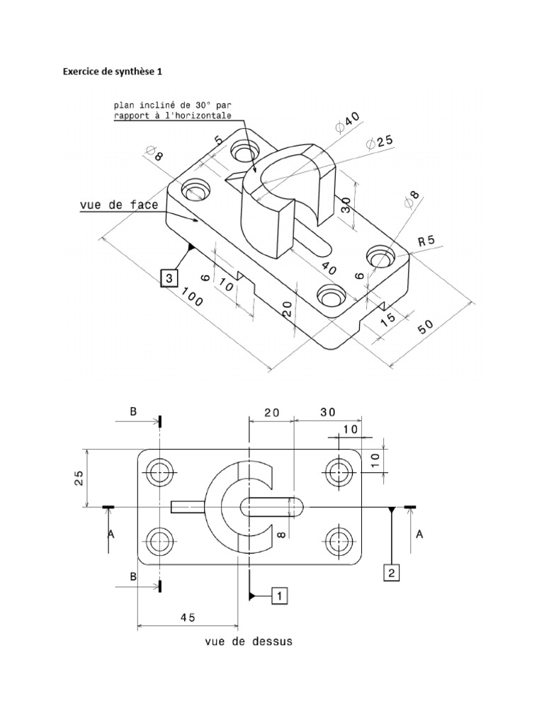 Plan et cotation d'une pièce technique | PDF