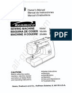 Kenmore 385.12318 Sewing Machine Instruction Manual