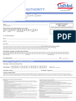 Unimed Direct Debit Credit Card Authority Form