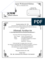 Ahmad Arshavin: Undangan Walimatul Khitan