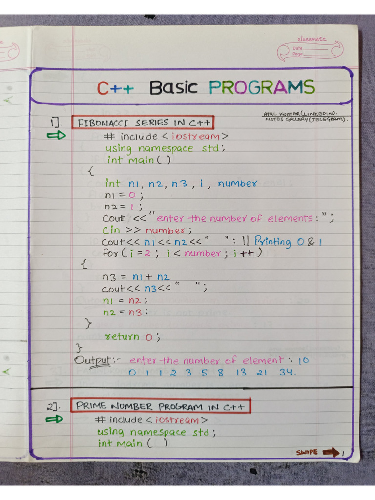 C++ Basic Programs | PDF