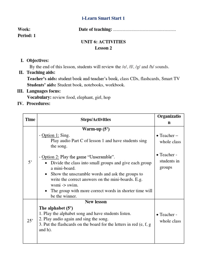 Lesson Plan Week 21 | PDF | Phonics | Learning