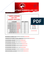 Tarifs Licences