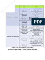 Dosificacion Semana 4 Al 8 y 11 Al 15 de Diciembre