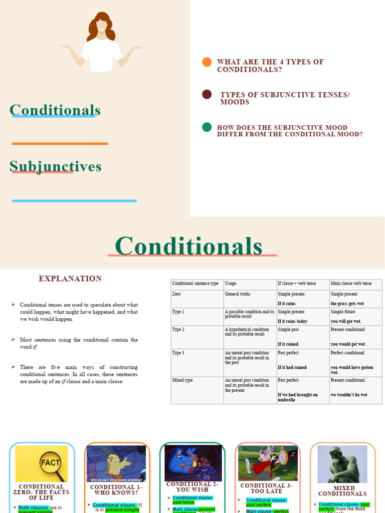 Conditional vs Subjunctive Explained | PDF | Perfect (Grammar ...