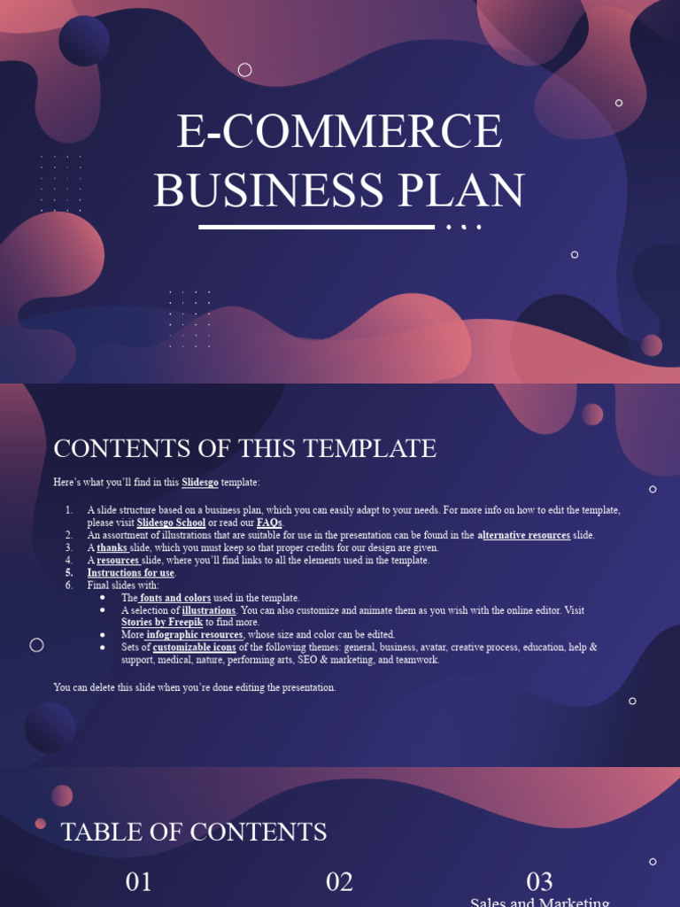 E-Commerce Business Plan by Slidesgo | PDF | Planets | Planets In Astrology