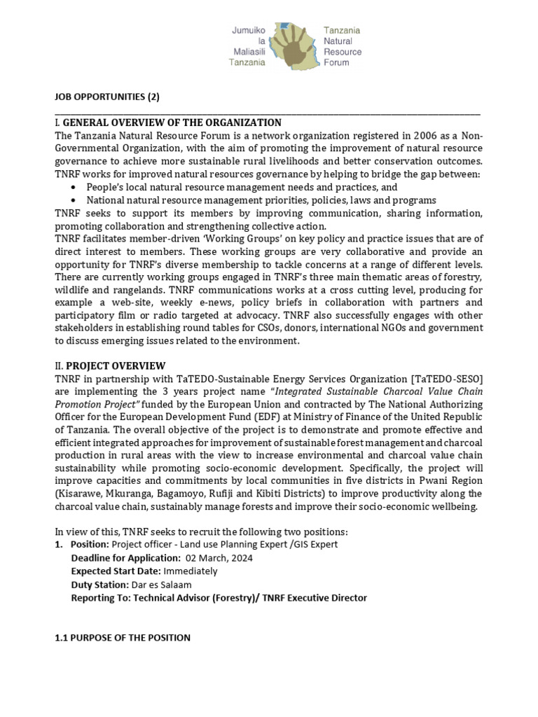 Advert Land Use Planning Officer and Forest Officer PDF Forestry
