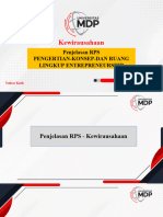 Penjelasan RPS - Pengertian, Konsep Dan Ruang Lingkup Entrepreneurship