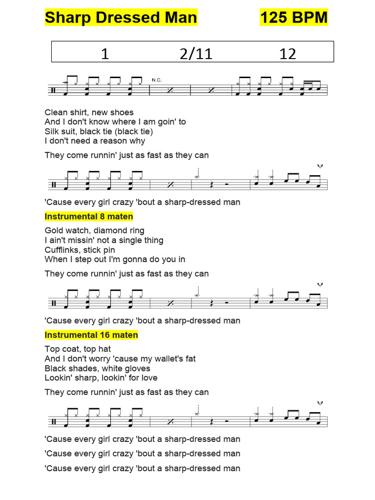 lyrics for zz top sharp dressed man Sharp Dressed Man Lyrics Analysis | PDF | Mystery, Thriller & Crime Fiction