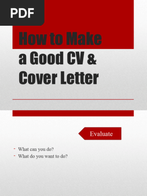 Good CV and Cover Letter