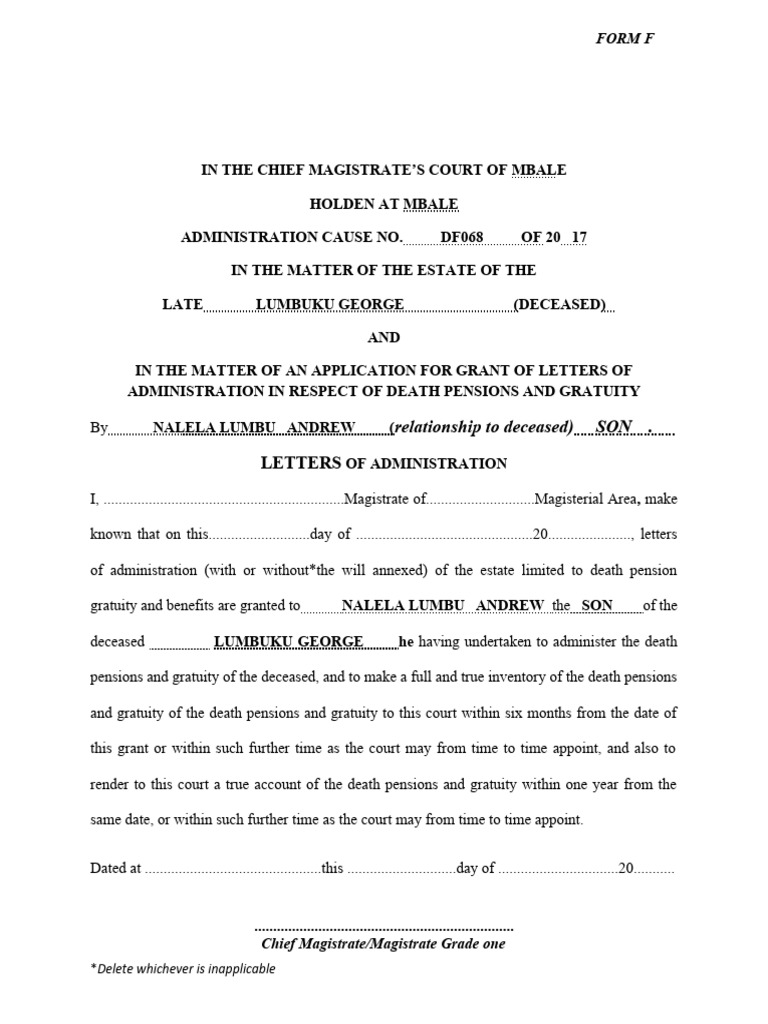FORM F | PDF | Magistrate | Practice Of Law