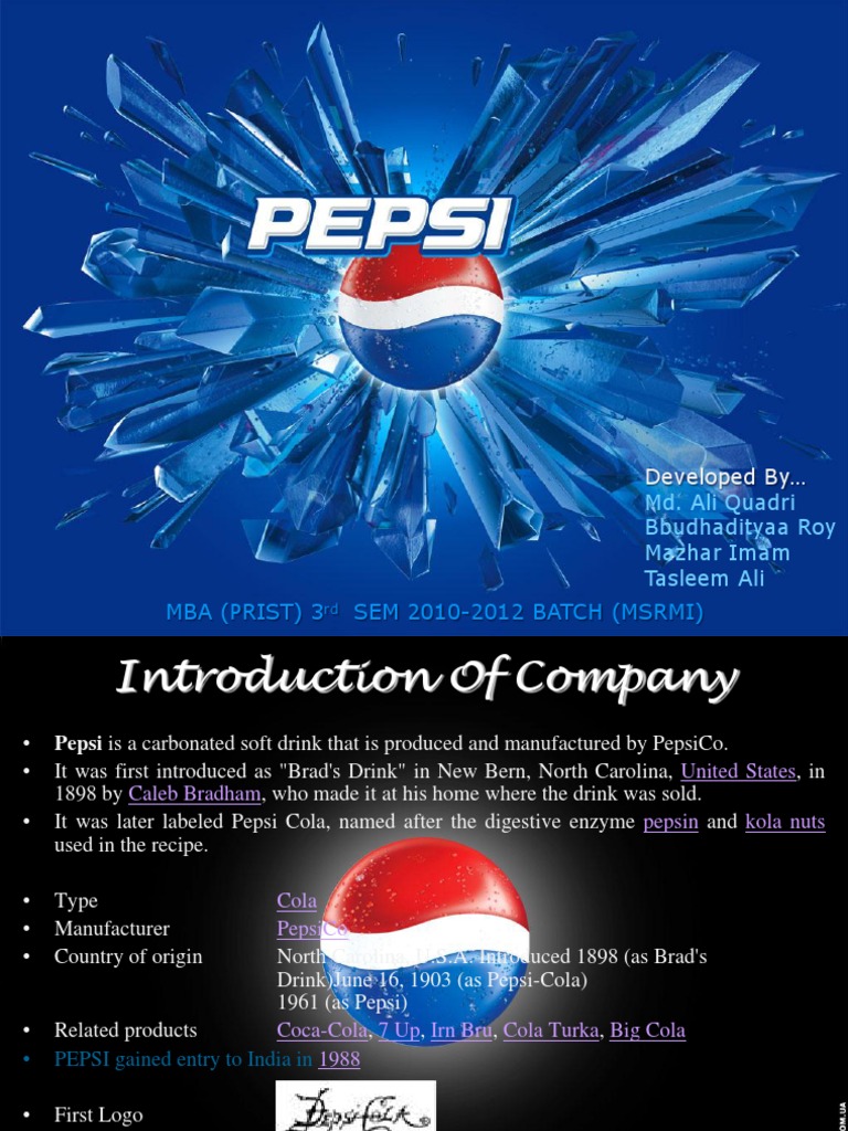 Pepsi's Journey: 2010-2012 MBA Analysis | PDF | Pepsi | Pepsi Co