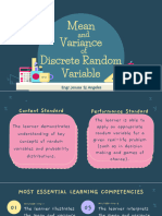 Mean and Variance of Random Variables and Probability Distribution Discussion