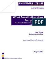 What Constitution Does Europe Need?: T T T T THE HE HE HE HE