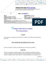 FISICA. Guía No.1. CALORIMETRIA. GRADO 11. PRIMER PERIODO