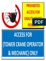 Access For Tower Crane Operator