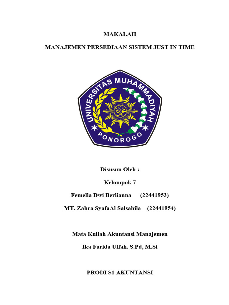 Manajemen Persediaan Just In Time | PDF | Bisnis