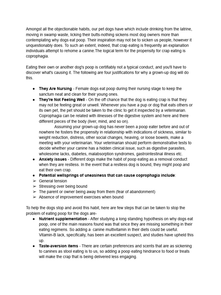 Why dogs eat poop and how to stop it pdf dogs feces