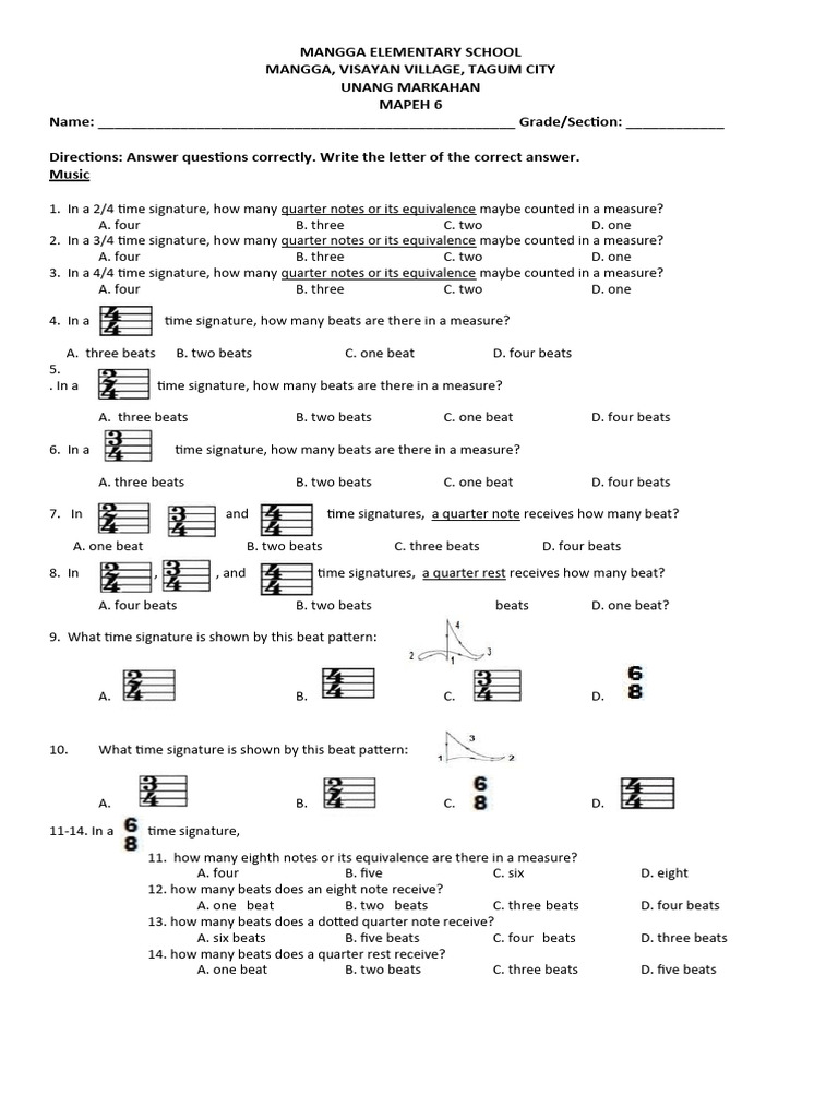 Mapeh 6 first periodical test pdf design graphic design