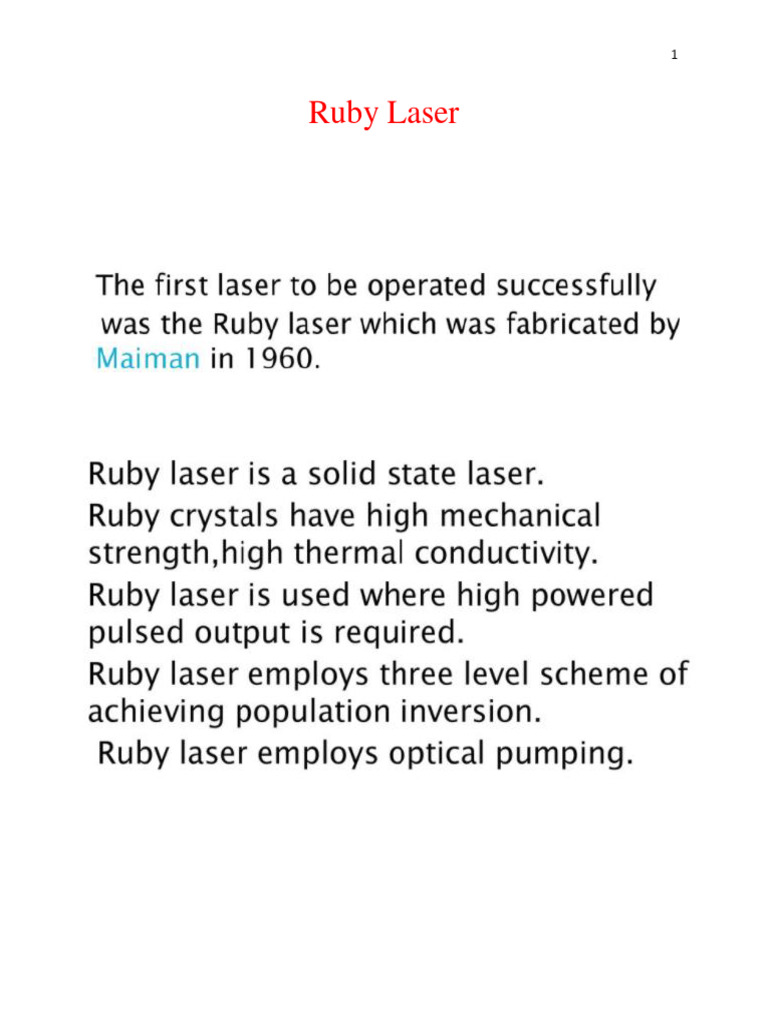 Ruby Laser 6 | PDF | Laser | Materials Science