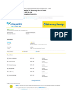 Your Itinerary Receipt For Booking No. FEU9VC