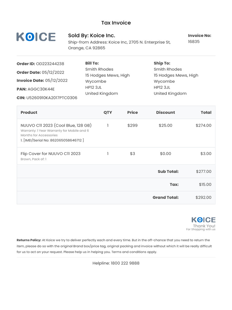 General Invoice 2 - Koice | PDF