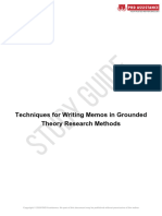 Techniques For Writing Memos in Grounded Theory Research Methods