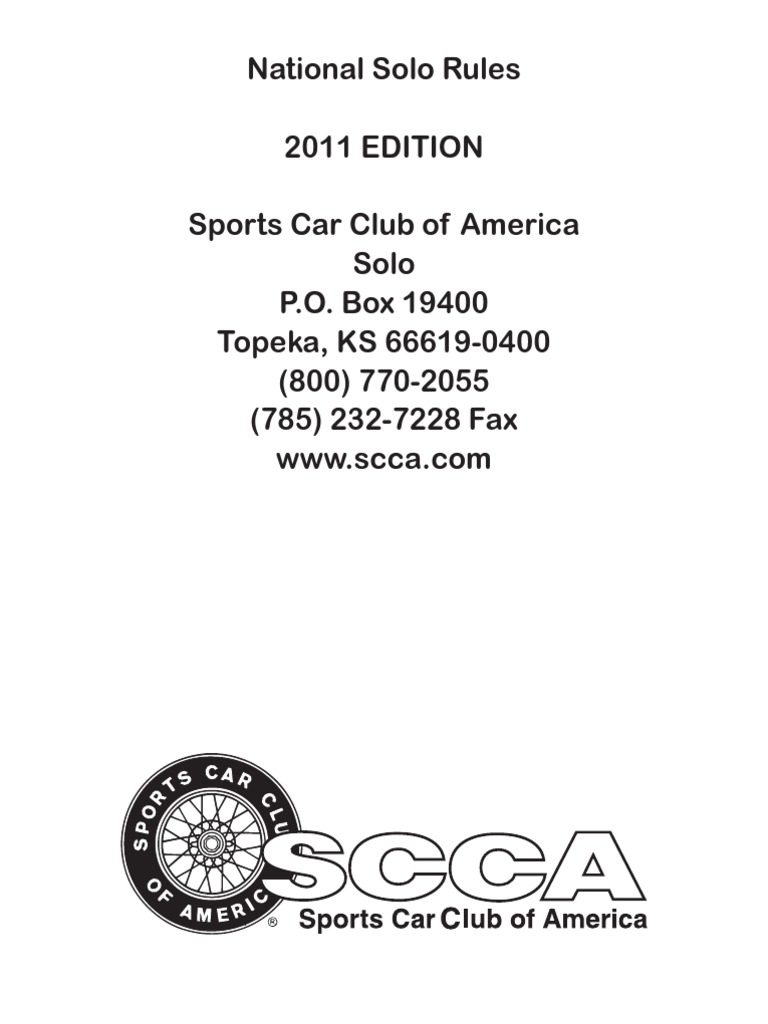 2011 SCCA Solo Rules Suspension (Vehicle) Motor Vehicle