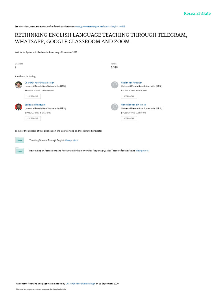 ESL Teaching via Apps During MCO | PDF | Instant Messaging ...