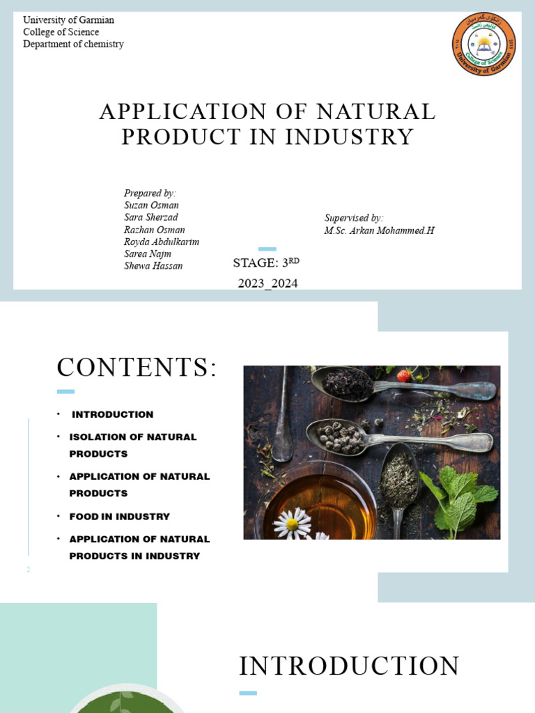 Natural Products in Industry Applications | PDF | Natural Products ...