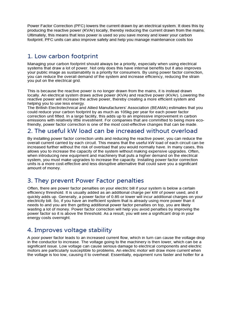 Power Factor Correction Benefits PDF Power Supply Power (Physics)