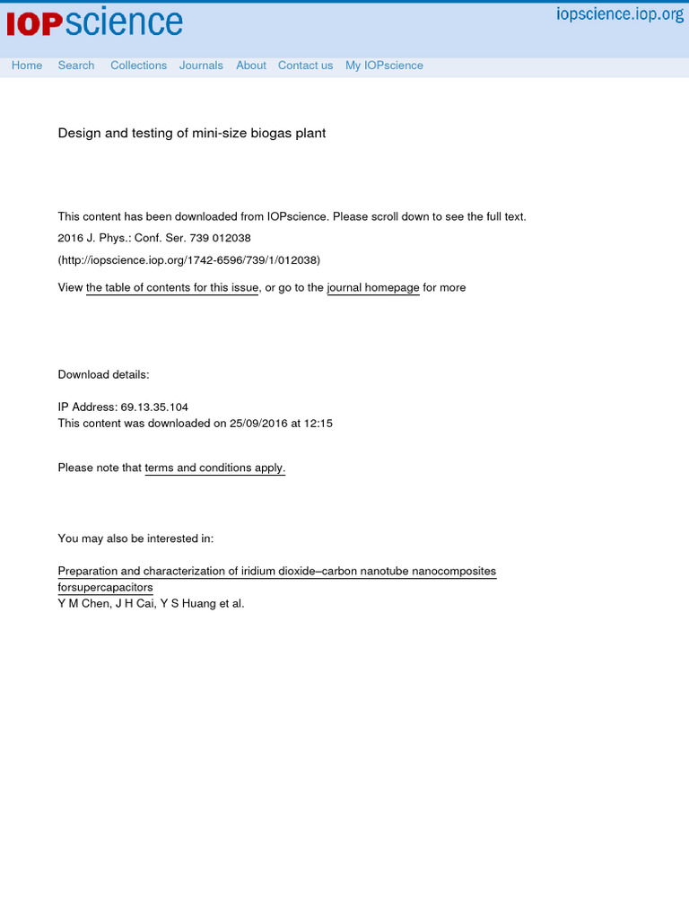 Design and Testing of Mini-Size Biogas Plant | PDF | Hydrolysis ...