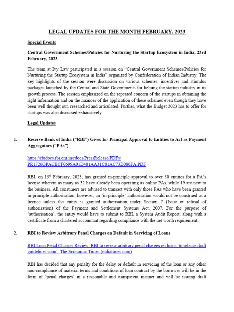 Legal Updates For The Month of February, 2023 | Download Free PDF ...