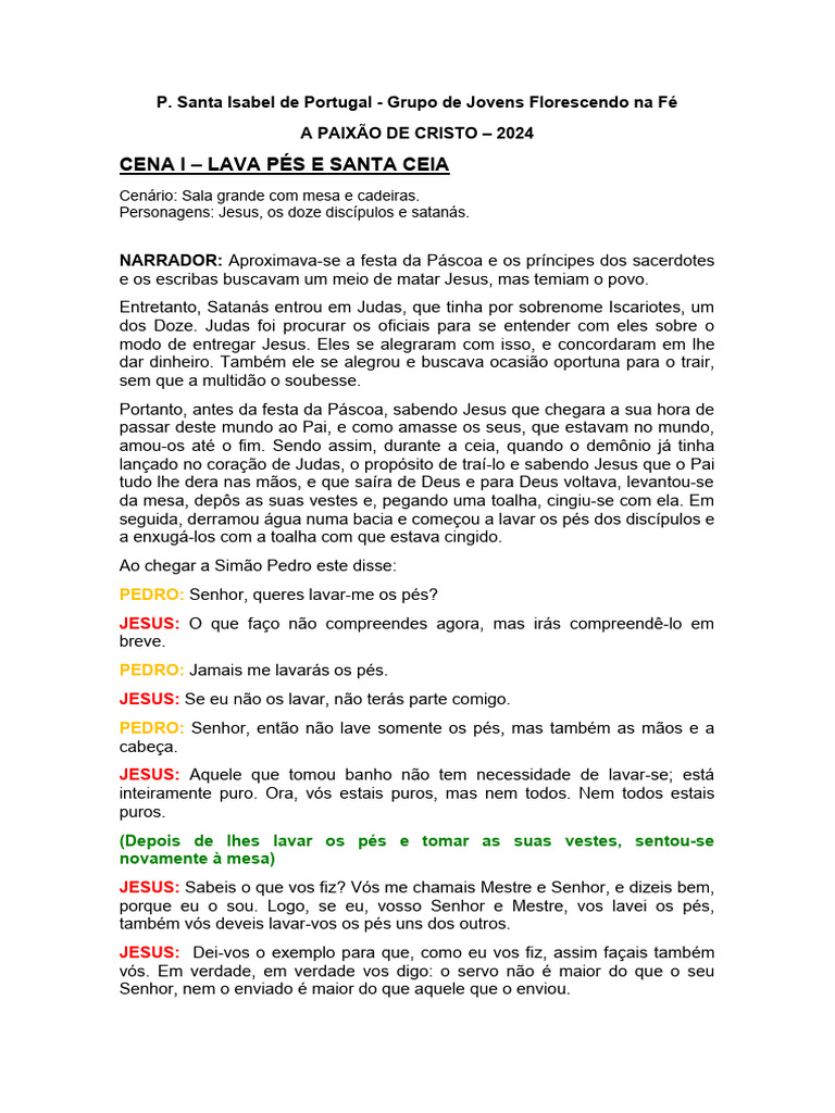 Roteiro Teatral Paixâo De Nosso Senhor Jesus Cristo Pdf