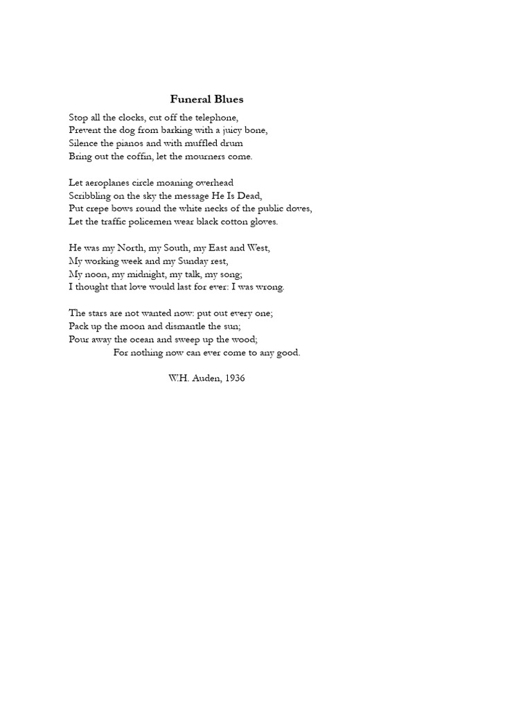 Funeral Blues PDF