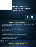 Entrepreneurship Development Training Program