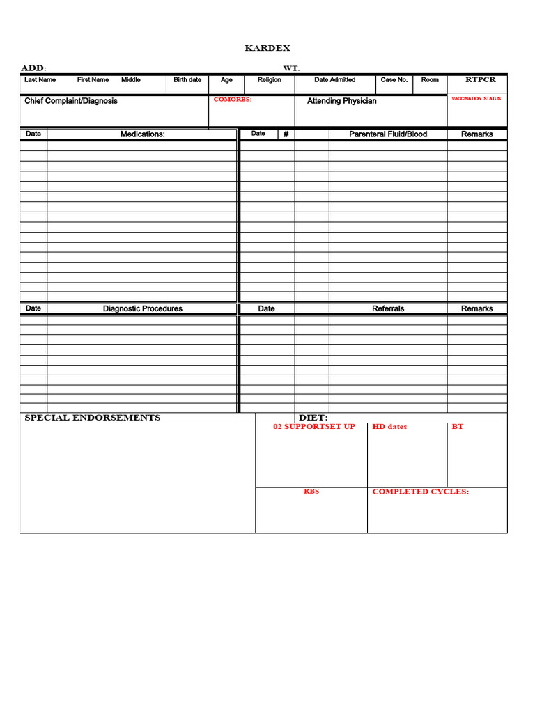 Blank Kardex | PDF