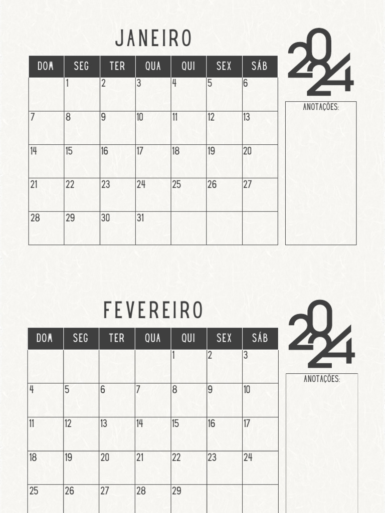 Calendário 2024 PDF