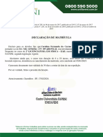 Declaração de Cursando - 2 Lic. - Carolina Fernanda Do Carmo Oliveira - 2 LICENCIATURA EM FÍSICA - EAD