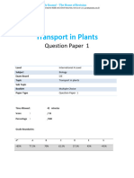 13.1 - Transport in Plants - Cie Ial Biology QP
