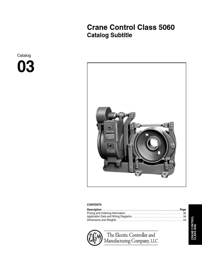 Crane control class 5060 catalog subtitle pdf brake electric motor