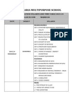 Annual Examination Syllabus and Time Table 2024