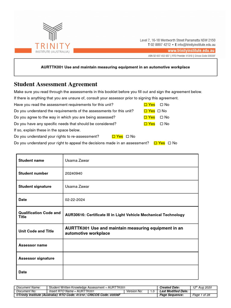 Automotive Measuring Equipment Assessment | PDF