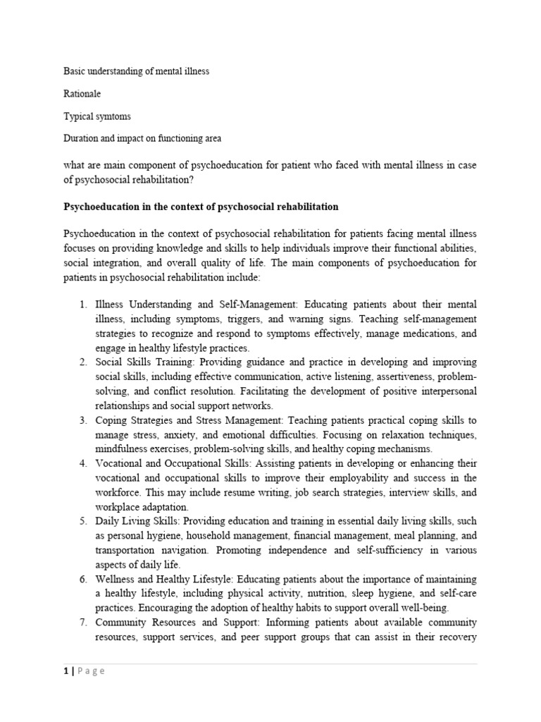 Basic Understanding Of Mental Illness Pdf Psychological Trauma