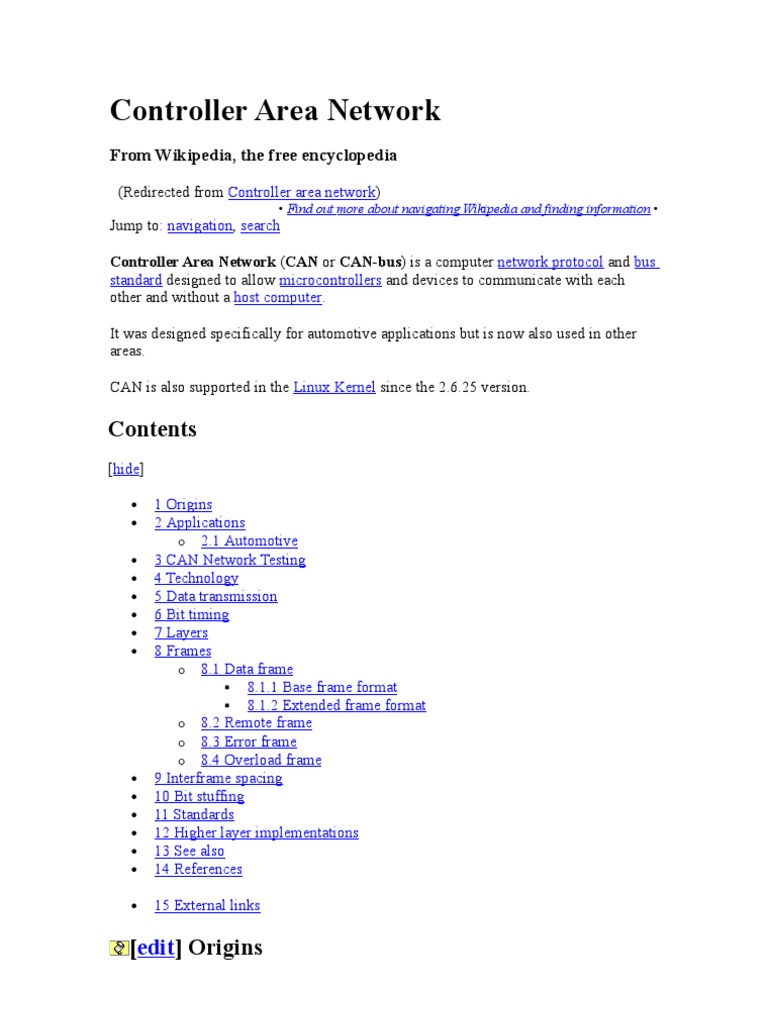 Controller Area Network (CAN) | PDF | Computer Network | Computer ...